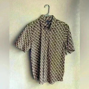 NWT‎ Alfani Short Sleeve Men's Geometric-Print Shirt Size M